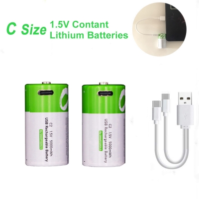 1.5V Type-C C size lithium ion USB rechargeable LR14 battery