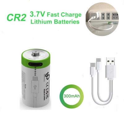 CR2 Cell 3.7V Type-C lithium usb rechargeable battery