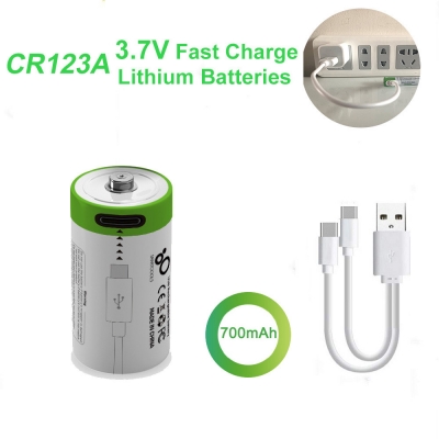 CR123 Cell 3.7V CR123A Type-C lithium usb rechargeable battery