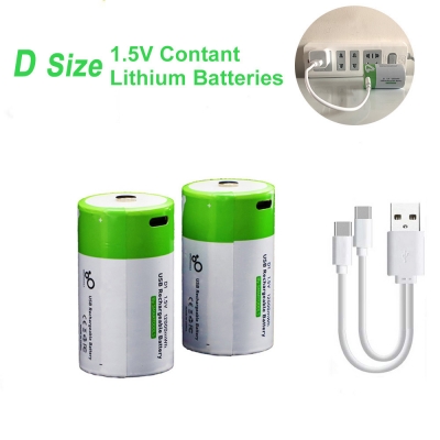 1.5V Type-C D size lithium ion USB rechargeable LR20 battery